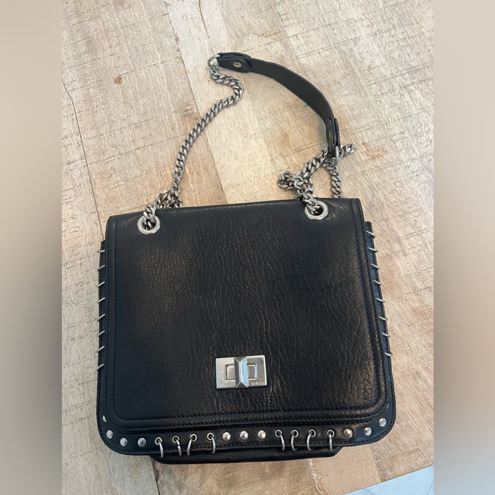 Emilio Pucci black leather shoulder bag